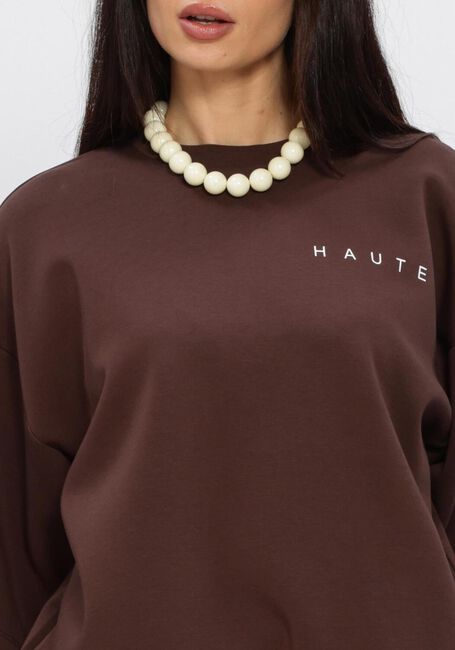 Bruine HAUTE L'AMITI&Eacute; Tops & T-shirts MAXI SPLIT SS LOGO SWEAT - large