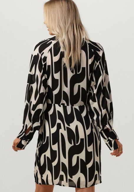 Zwarte ANOTHER LABEL Mini jurk AZRA GRAPHIC DRESS L/S - large