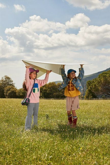 Blauwe Jelly Mallow Spijkerjas PAPER AIRPLANE DENIM JACKET - large