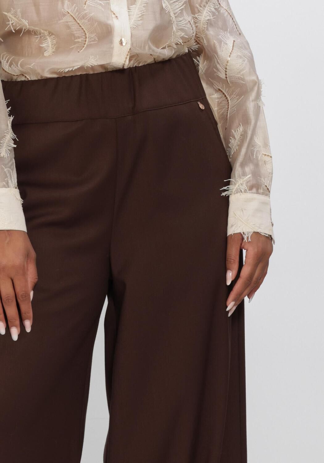 Bruine NUKUS Wijde broek LIEVE PANTS - large