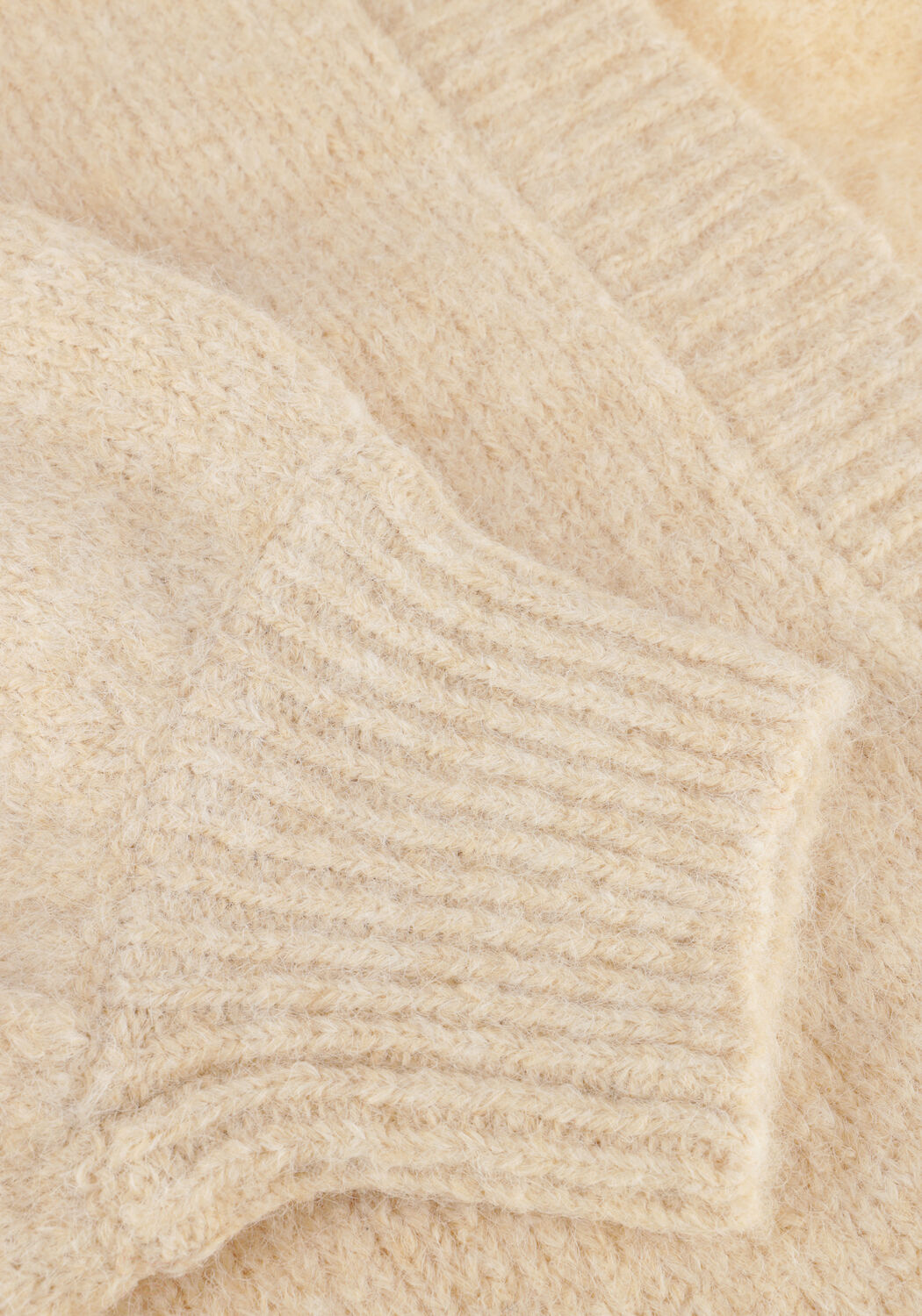 Beige SUMMUM Vest PUFF SLEEVE CARDIGAN COZY MELANGE KNIT - large