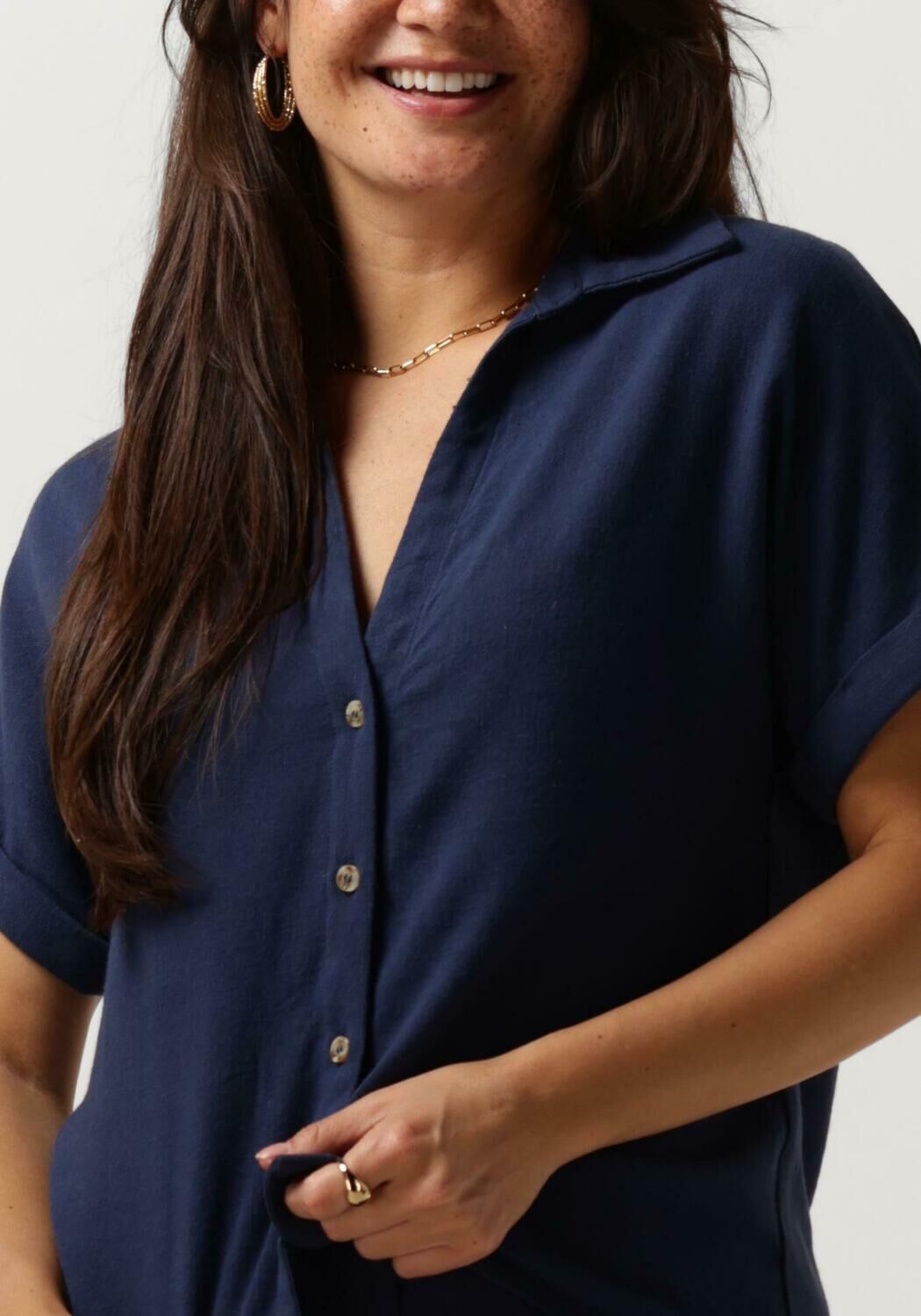 YDENCE Dames Blouses Blouse Charlee Donkerblauw