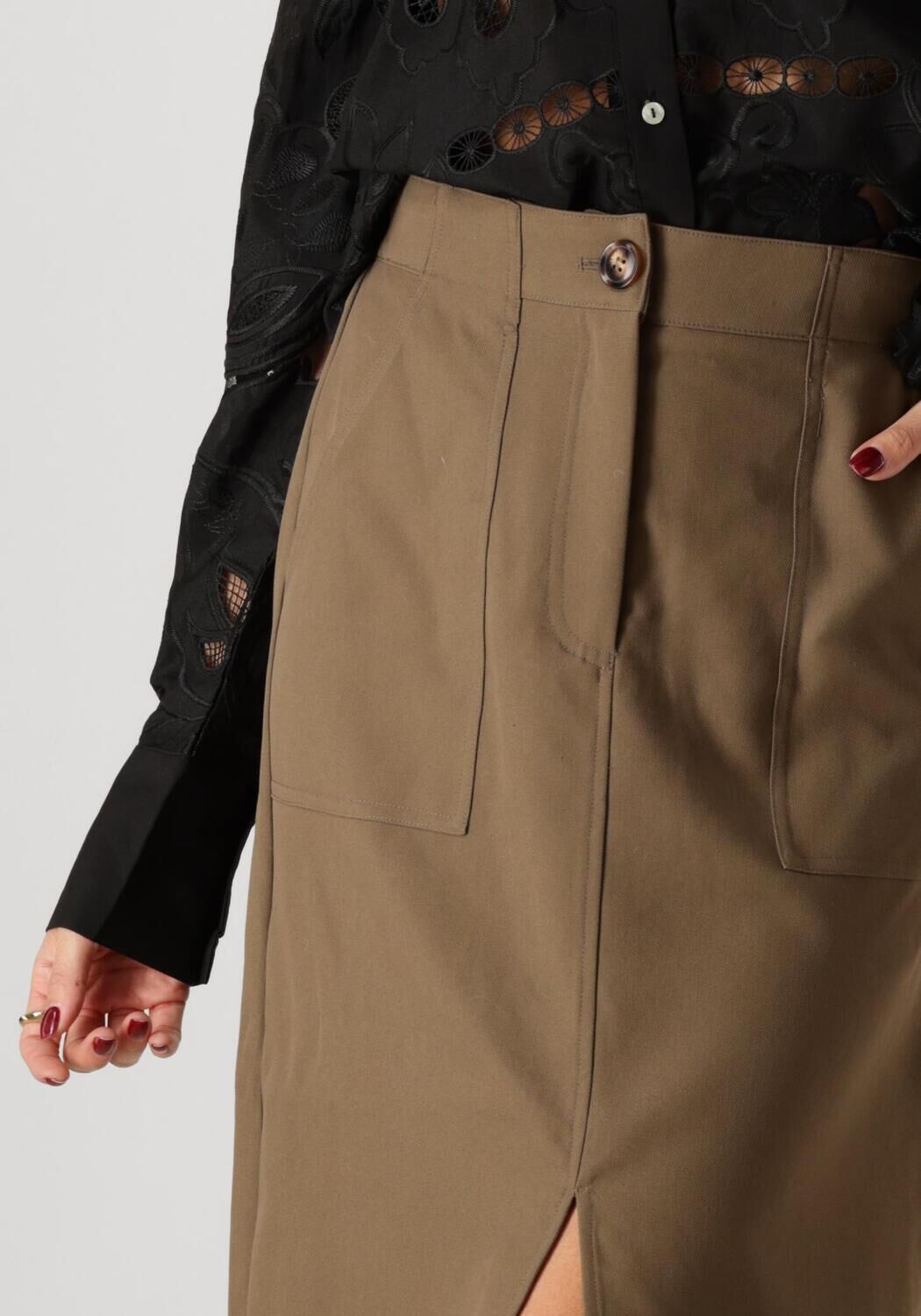 Y.A.S. Dames Rokken Yascappa Hw Ankle Skirt Bruin