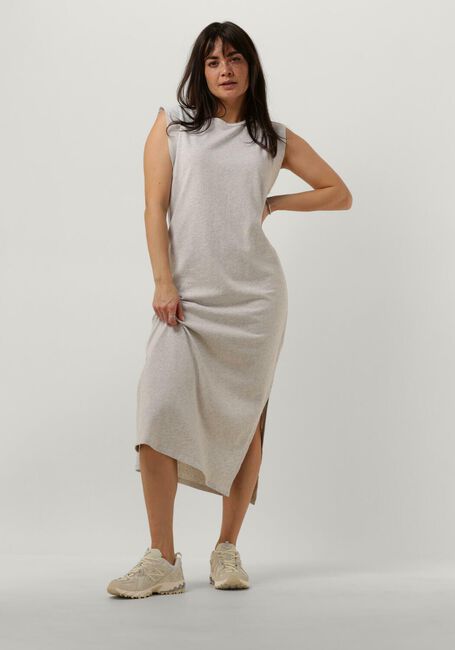 Lichtgrijze BY-BAR Midi jurk LAU HEAVY FLAME DRESS - large