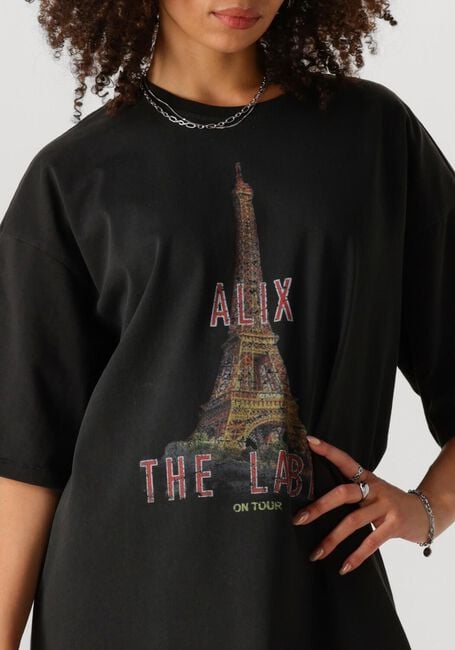 Grijze ALIX THE LABEL Mini jurk LADIES KNITTED PARIS T-SHIRT DRESS - large