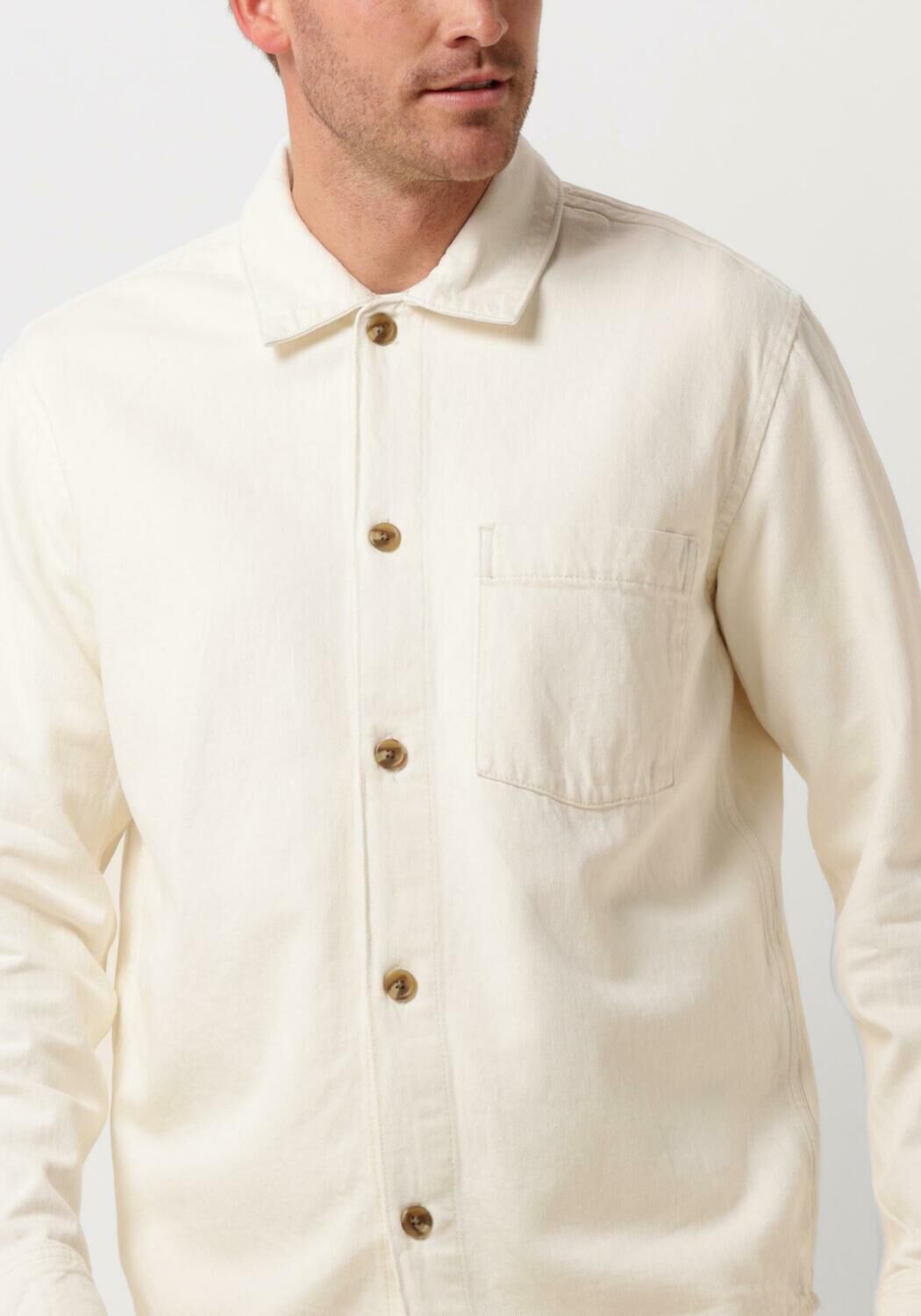 SELECTED HOMME Heren Overshirts Slhchris 5422 Ls Ecru Hemp Shirt Ecru