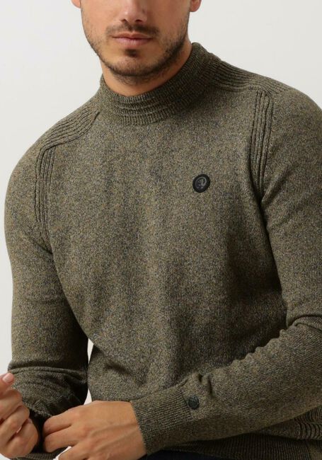 Groene CAST IRON Trui R-NECK COTTON MIX MOCKNECK - large