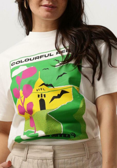 Witte COLOURFUL REBEL T-shirt MOTEL SCENERY LOOSEFIT TEE - large