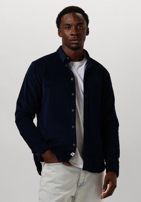 Donkerblauwe ANERKJENDT Overhemd AKLEIF SOLID CORD SHIRT - large