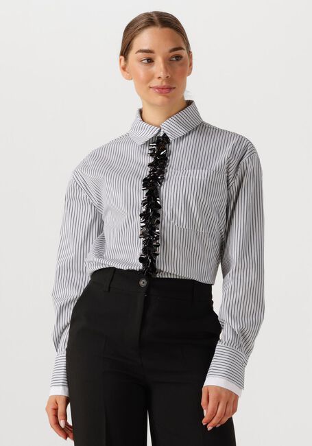 Grijze JANSEN AMSTERDAM Blouses ALEXIS BLOUSE CS1 718 SEQUIN PLAQUET - large