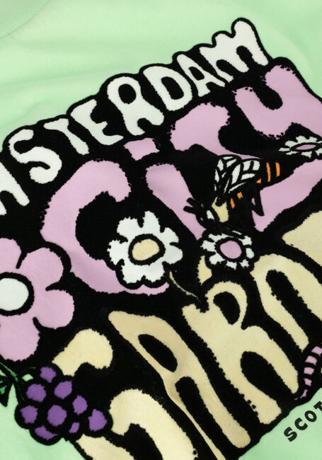 Groene SCOTCH & SODA T-shirt OVERSIZED ARTWORK T-SHIRT - large