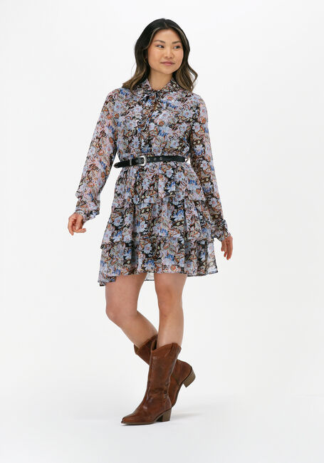 Multi COLOURFUL REBEL Mini jurk KIMI PAISLEY FLORAL MIXED MINI BELTED RUFFLE DRESS - large