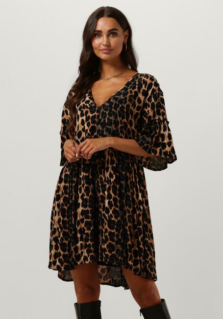 Bruine ALIX THE LABEL Mini jurk LADIES WOVEN ANIMAL DRESS 1 - large