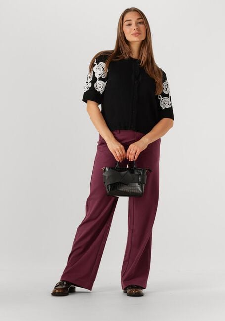 Bordeaux OBJECT Wijde broek OBJLISA WIDE PANT - large