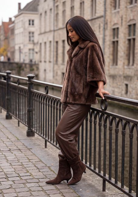 Bruine STUDIO AR Faux fur jas CLARA FAUX MINK - large