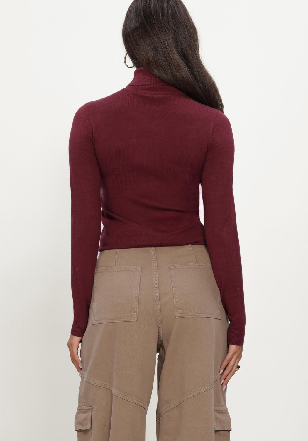 Bordeaux OBJECT Trui OBJTHESS L/S ROLLNECK KNIT PULLOVER - large