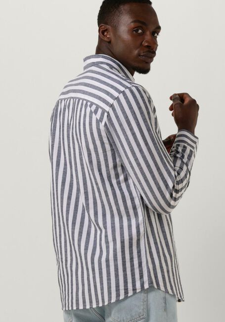 Donkerblauwe SELECTED HOMME Klassiek overhemd SLHSLIMNEW-LINEN SHIRTS LS CLASSIC W - large