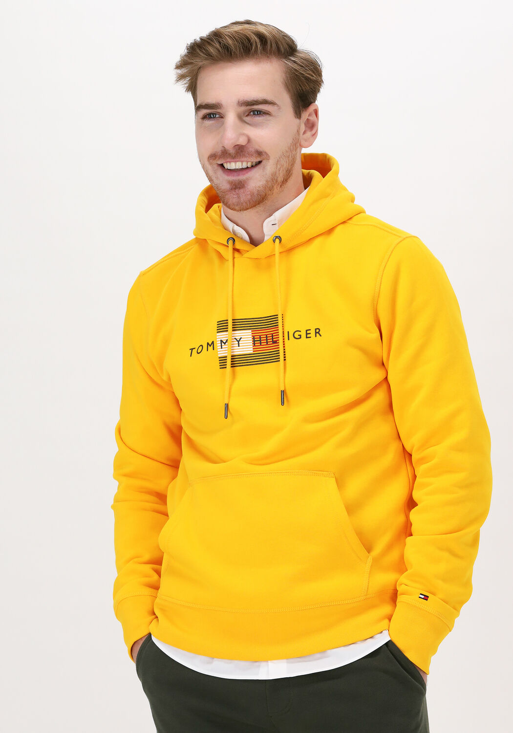 Gele TOMMY HILFIGER Sweater LINES HILFIGER HOODY | Omoda