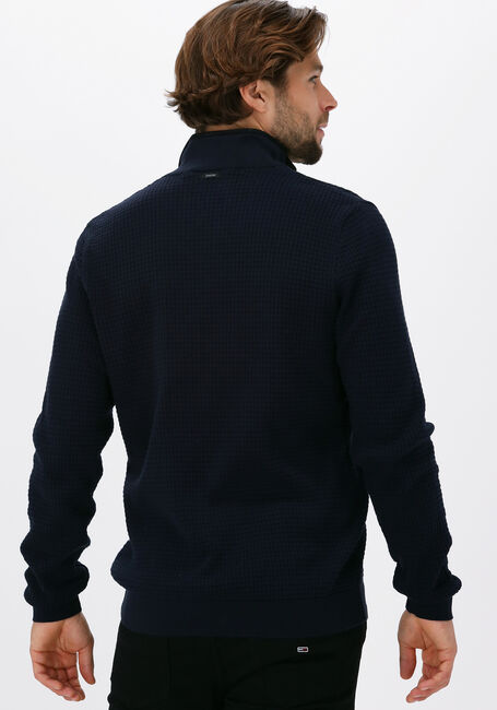 Donkerblauwe VANGUARD Trui HALF ZIP COLLAR COTTON STRUCTU - large
