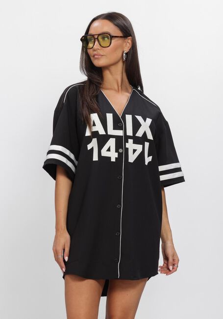 Zwarte ALIX THE LABEL Jurken LADIES WOVEN BASEBALL SHIRT DRESS - large