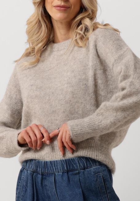 Grijze BY-BAR Trui SONNY NATURAL PULLOVER - large
