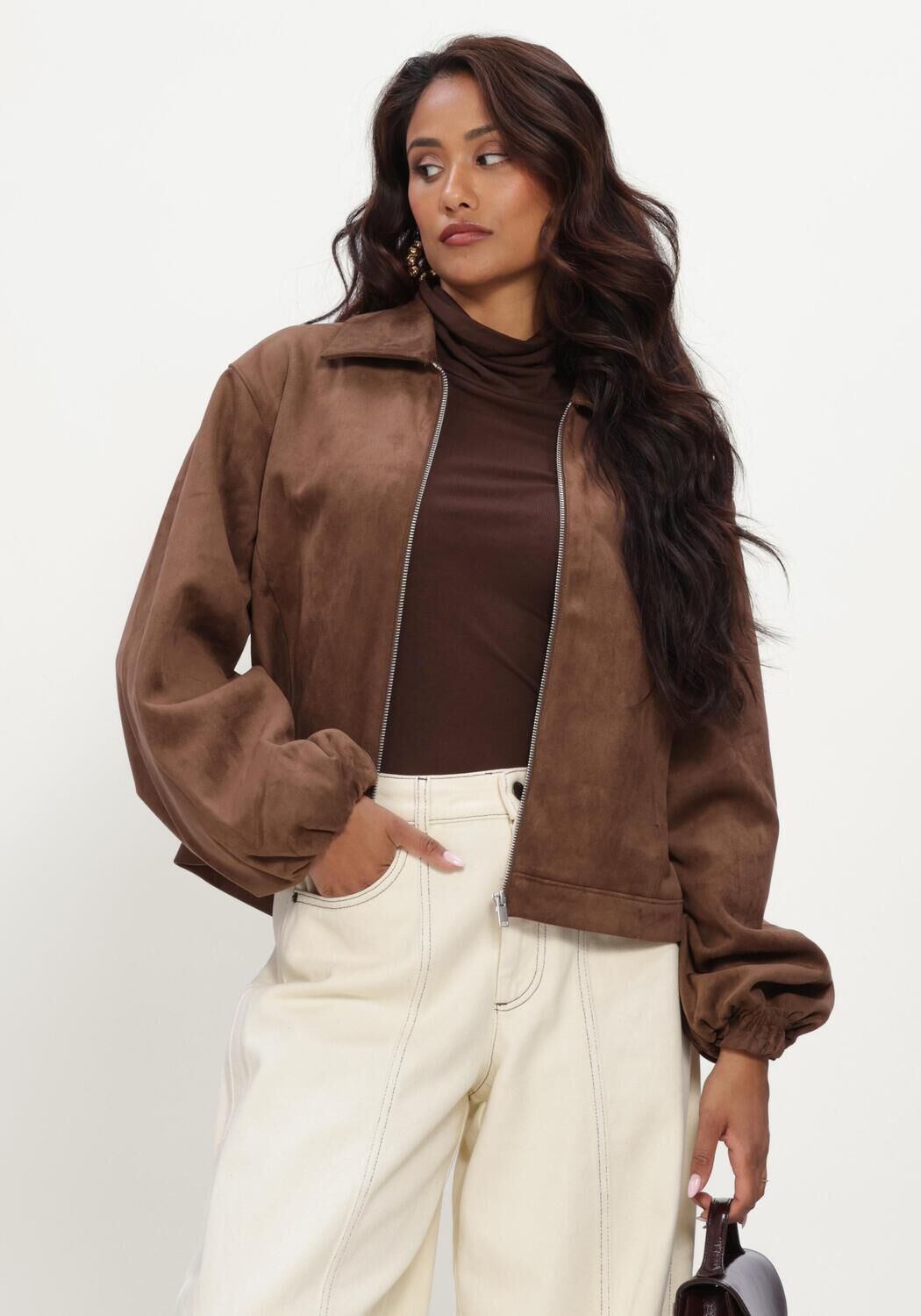 Bruine OBJECT Jack OBJDENNA L/S SHORT JACKET NOOS - large