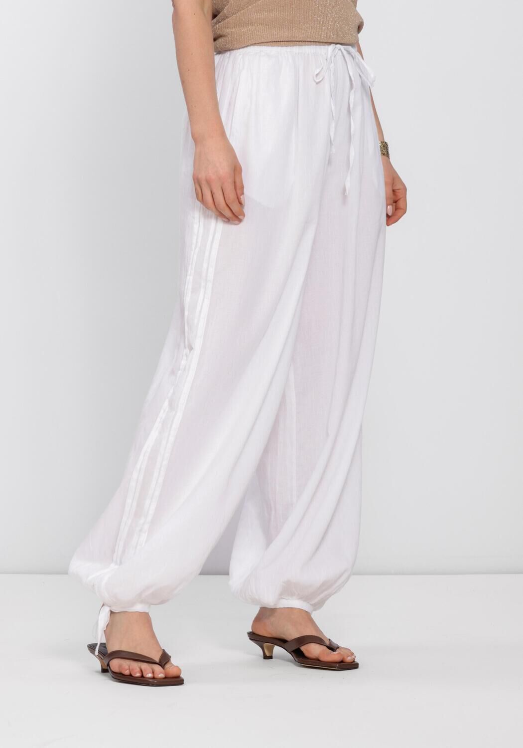 Witte NEO NOIR Broeken ELYSE S VOILE BALLOON PANTS - large