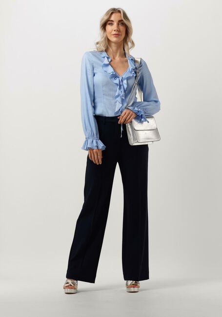 Lichtblauwe VANILIA Blouses STRUCTURE RUFFLE TOP - large