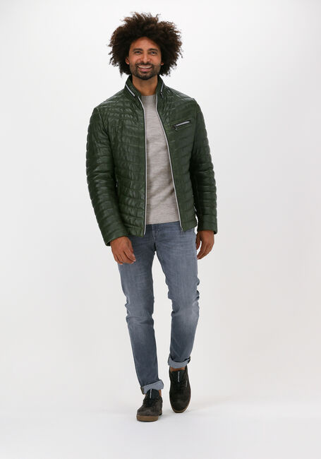 Groene MILESTONE Leren jas DAMIANO Groene MILESTONE Leren jas DAMIANO - large