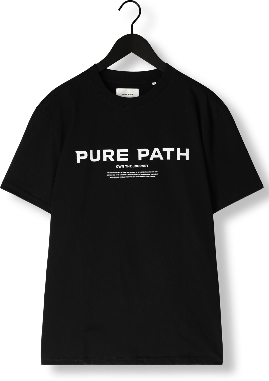 PURE PATH Heren Polo's & T-shirts Tshirt With Front Print Zwart