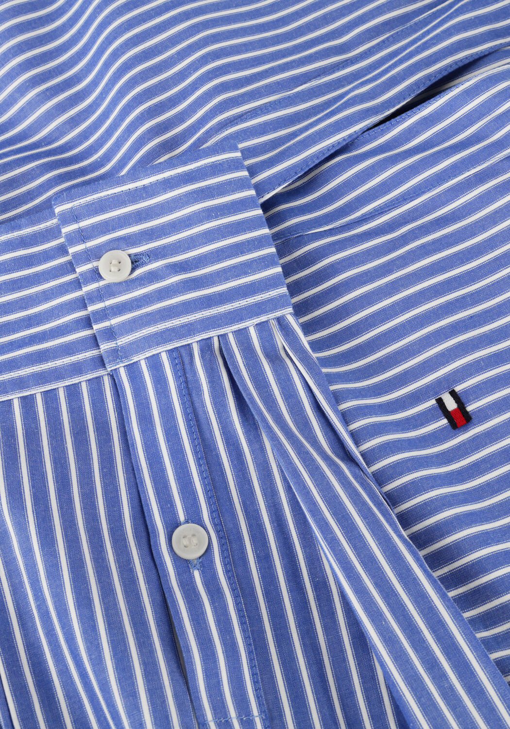 Lichtblauwe TOMMY HILFIGER Midi jurk ESS POPLIN REGULAR SHIRT DRESS - large