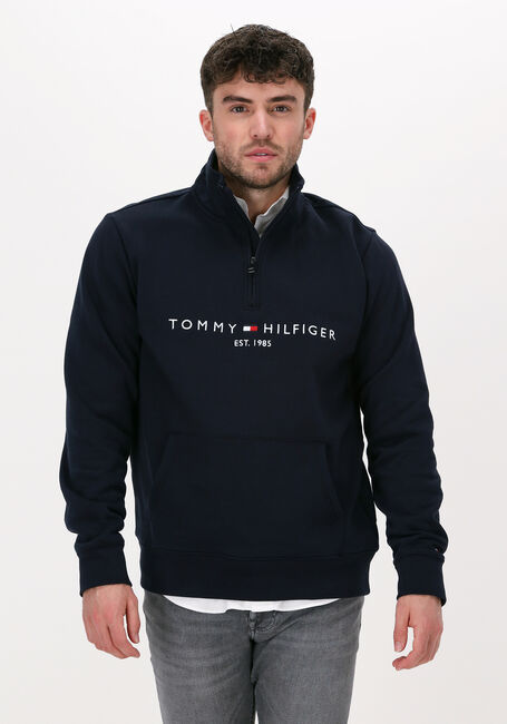 Donkerblauwe TOMMY HILFIGER Sweater TOMMY LOGO MOCKNECK - large