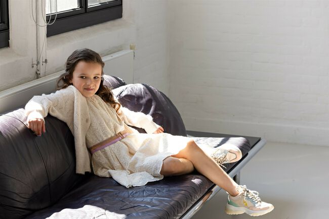 Ecru NONO Vest NOVA GIRLS KNITTED BUTTON UP CARDIGAN WHITE - large