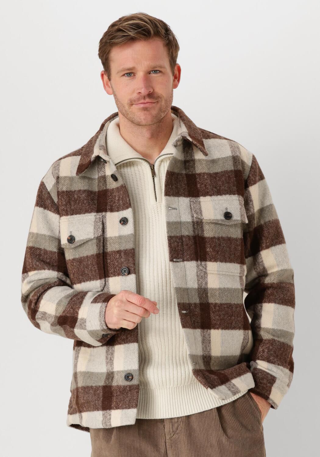 SELECTED HOMME Heren Overshirts Slharchive Overshirt B Noos Bruin