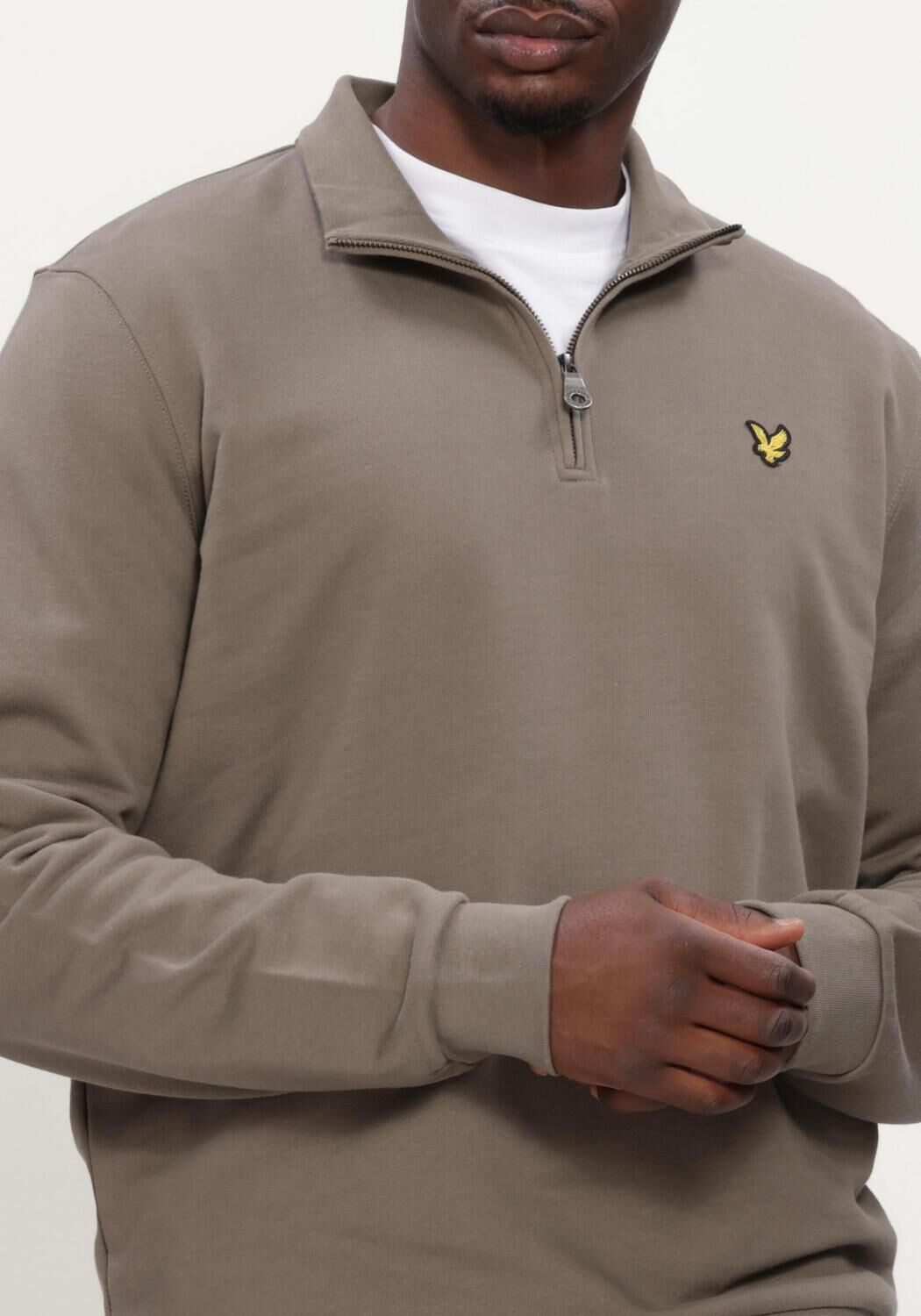 Groene LYLE & SCOTT Trui LOOPBACK QUARTER ZIP SWEAT - large