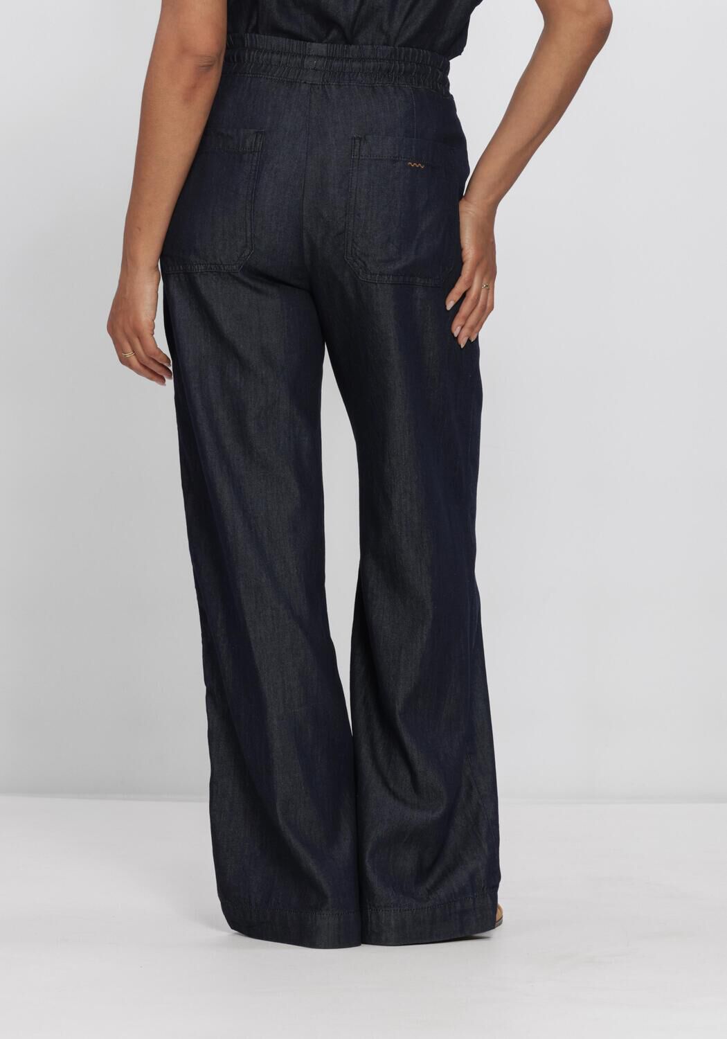 Blauwe SUMMUM Jeans WIDE LEG DENIM LW COTTON TENCEL - large