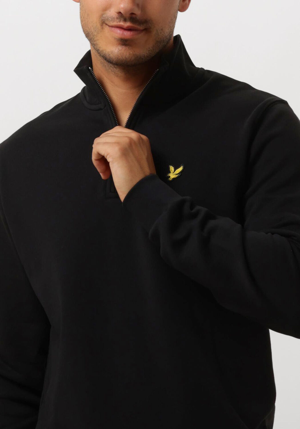 LYLE & SCOTT Heren Truien & Vesten Loopback Quarter Zip Sweat Zwart