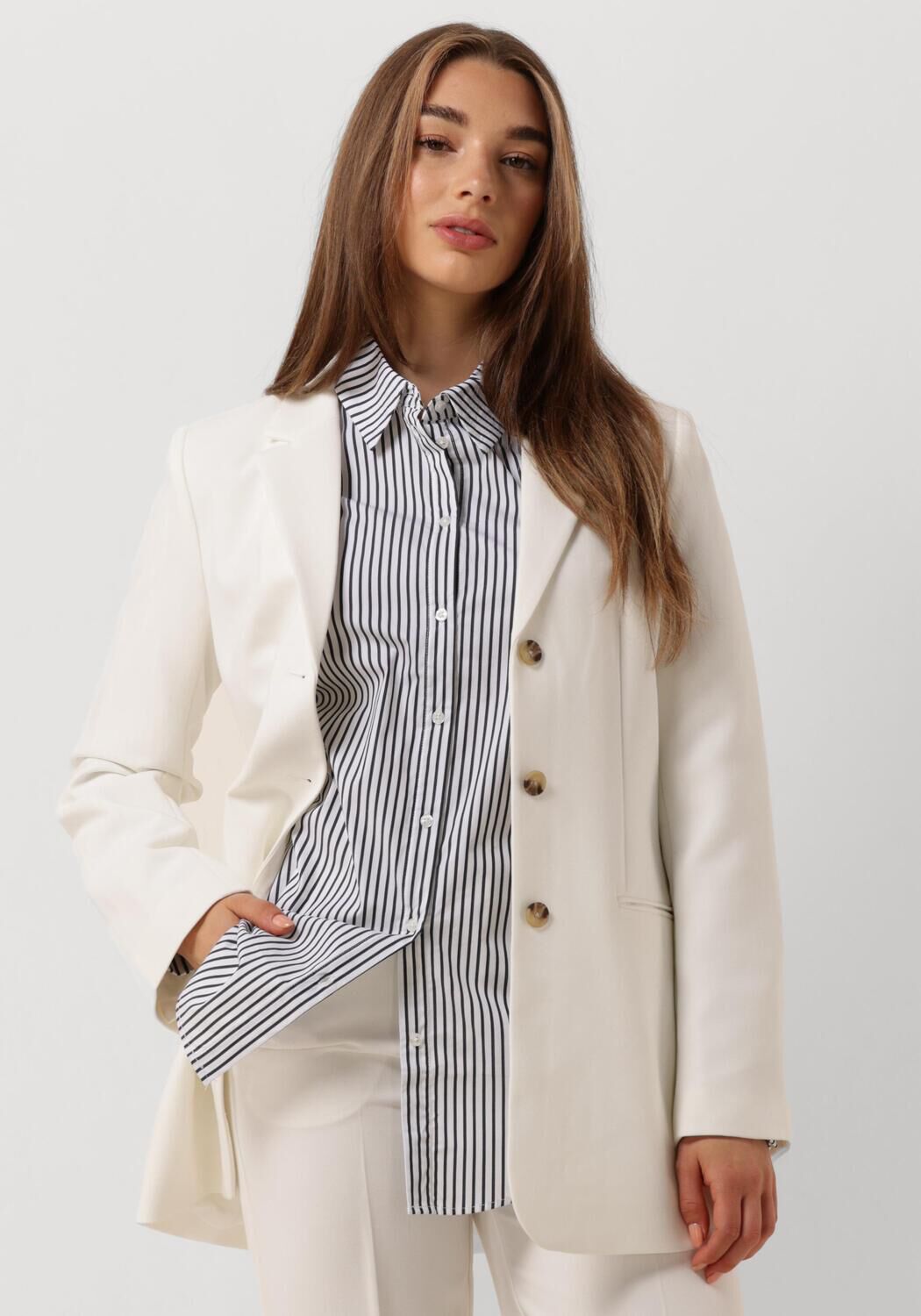 Modström Witte Slim Fit Blazer voor Feestelijke Gelegenheden White Dames