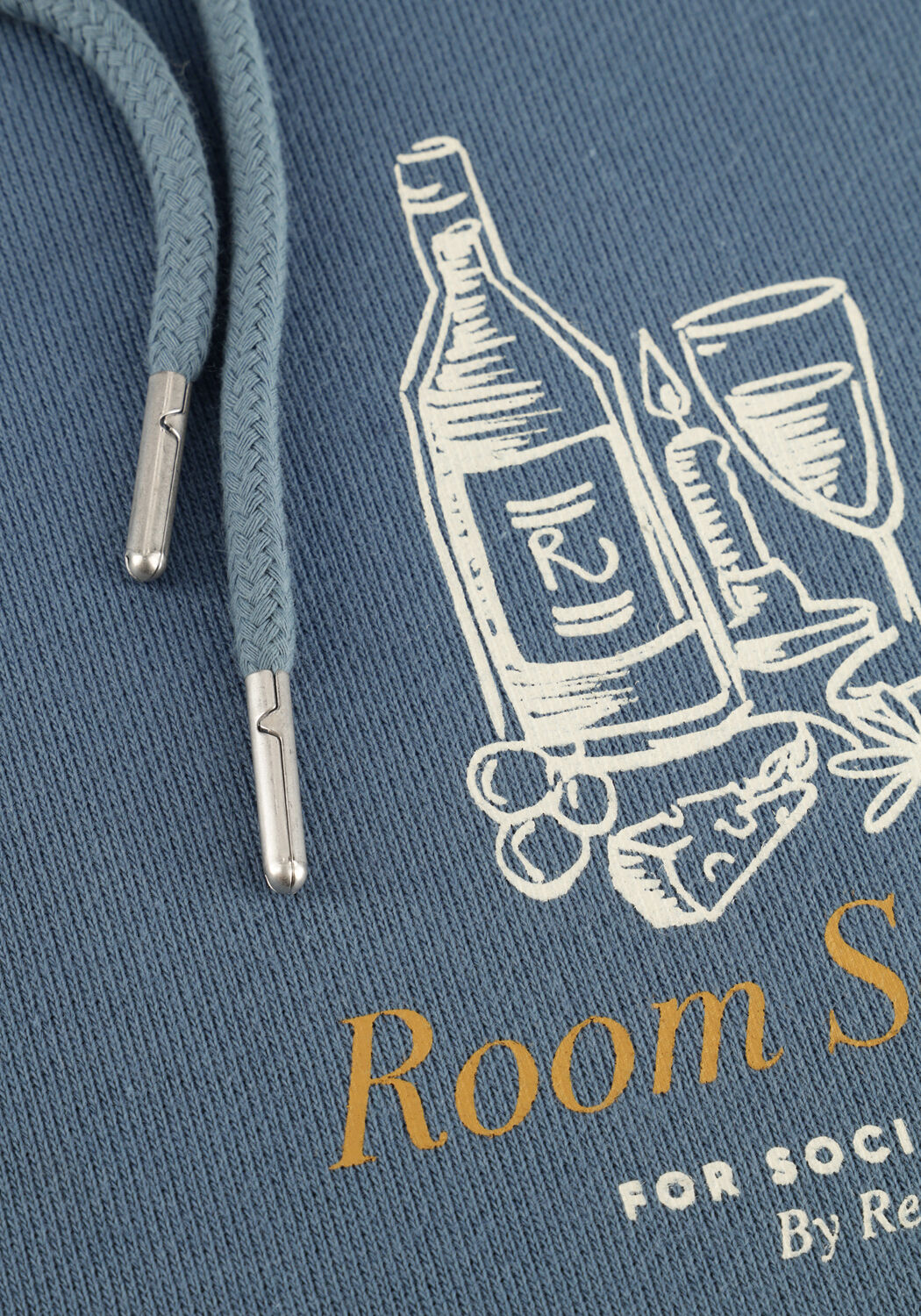 Blauwe RESTER&Ouml;DS Sweater JAY BACK PRINTED HOODIE - large