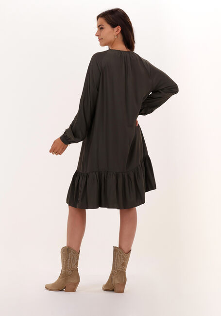 Grijze SCOTCH & SODA Mini jurk EASY FIT LONG SLEEVE DRESS WITH SMOCK DETAILS - large
