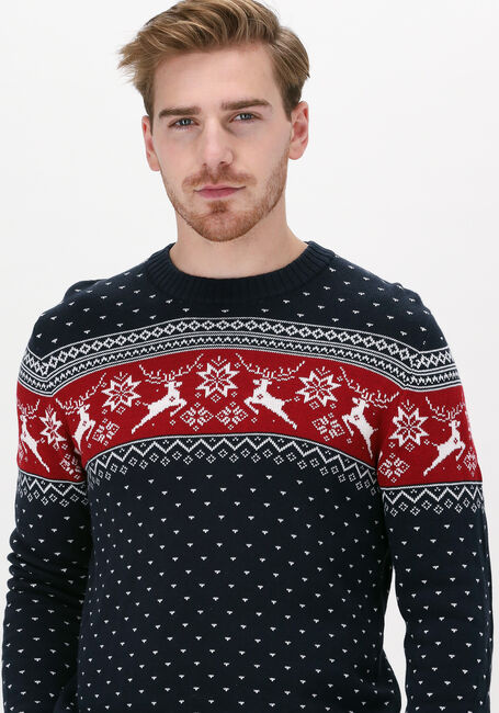 Blauwe SELECTED HOMME Trui SLHNEWDEER LS KNIT CREW NECK W - large