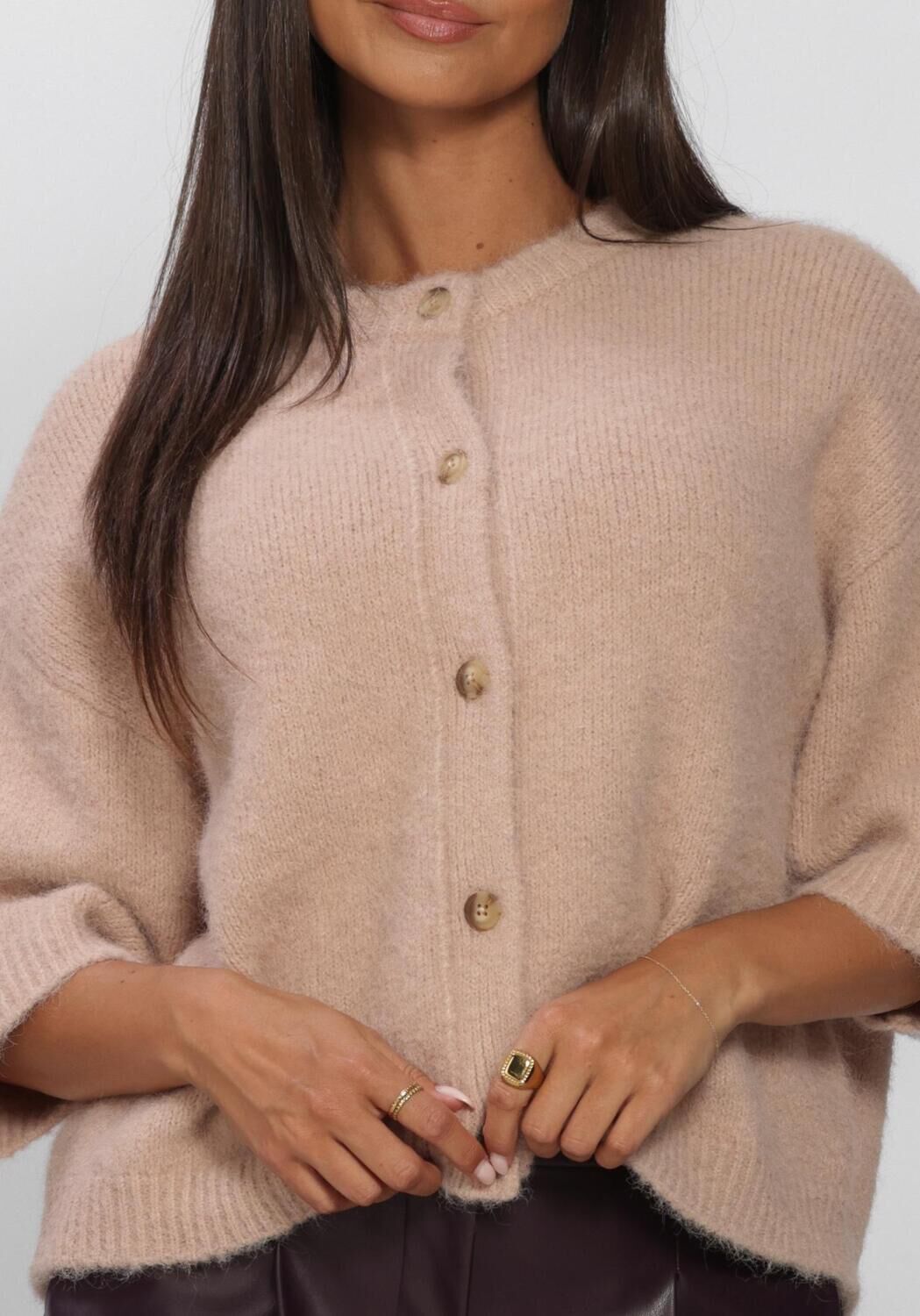 Beige EDITED Top OLINE KNIT T-SHIRT - large