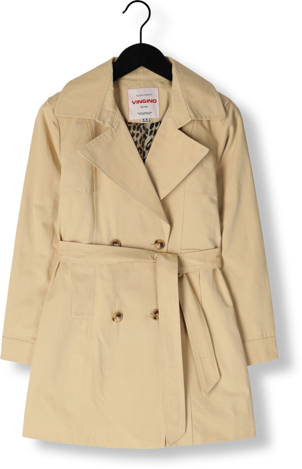 VINGINO trenchcoat zomer Tuva beige Jas Meisjes Katoen Reverskraag Effen 164