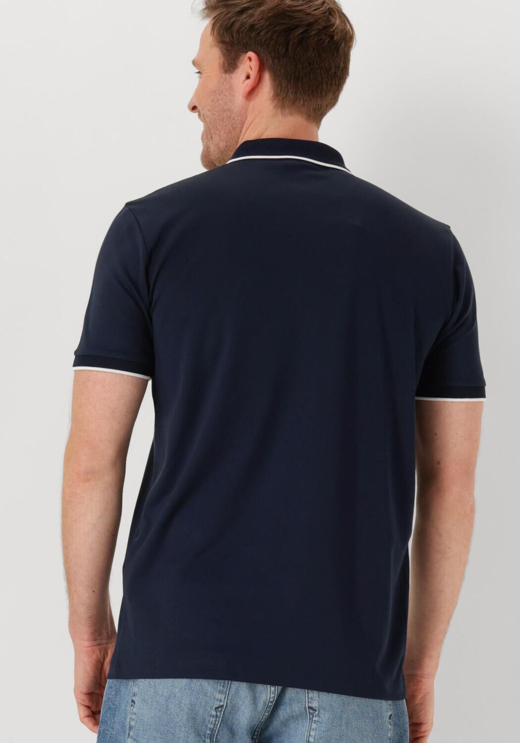 SELECTED HOMME Heren Polo's & T-shirts Slhfave Sport Zip Ss Polo Noos Donkerblauw