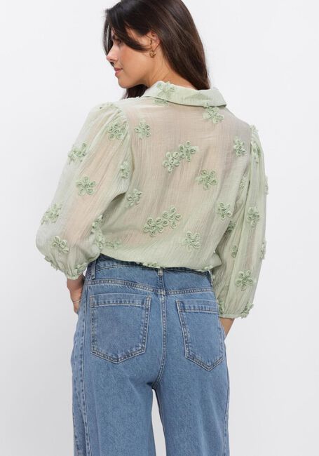 Mint JANSEN AMSTERDAM Blouses ROOS BLOUSE 3DF1 778 3/4 PUFFED SLEEVE 3D FLOWERS - large