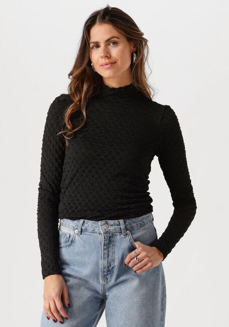Zwarte SELECTED FEMME Coltrui SLFTIMMI LS HIGH NECK STRUCTURE TOP - large