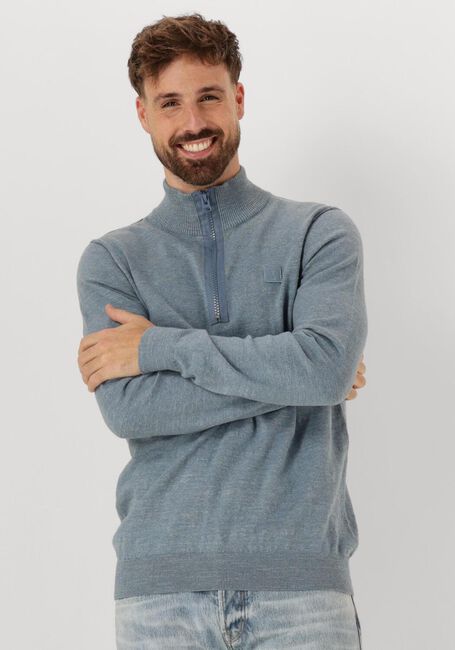 Blauwe BUTCHER OF BLUE Trui LT CLIFDEN HALF ZIP - large