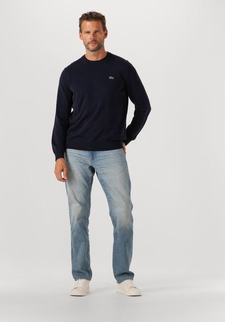 Donkerblauwe LACOSTE Trui REGULAR FIT CREW NECK SWEATER - large