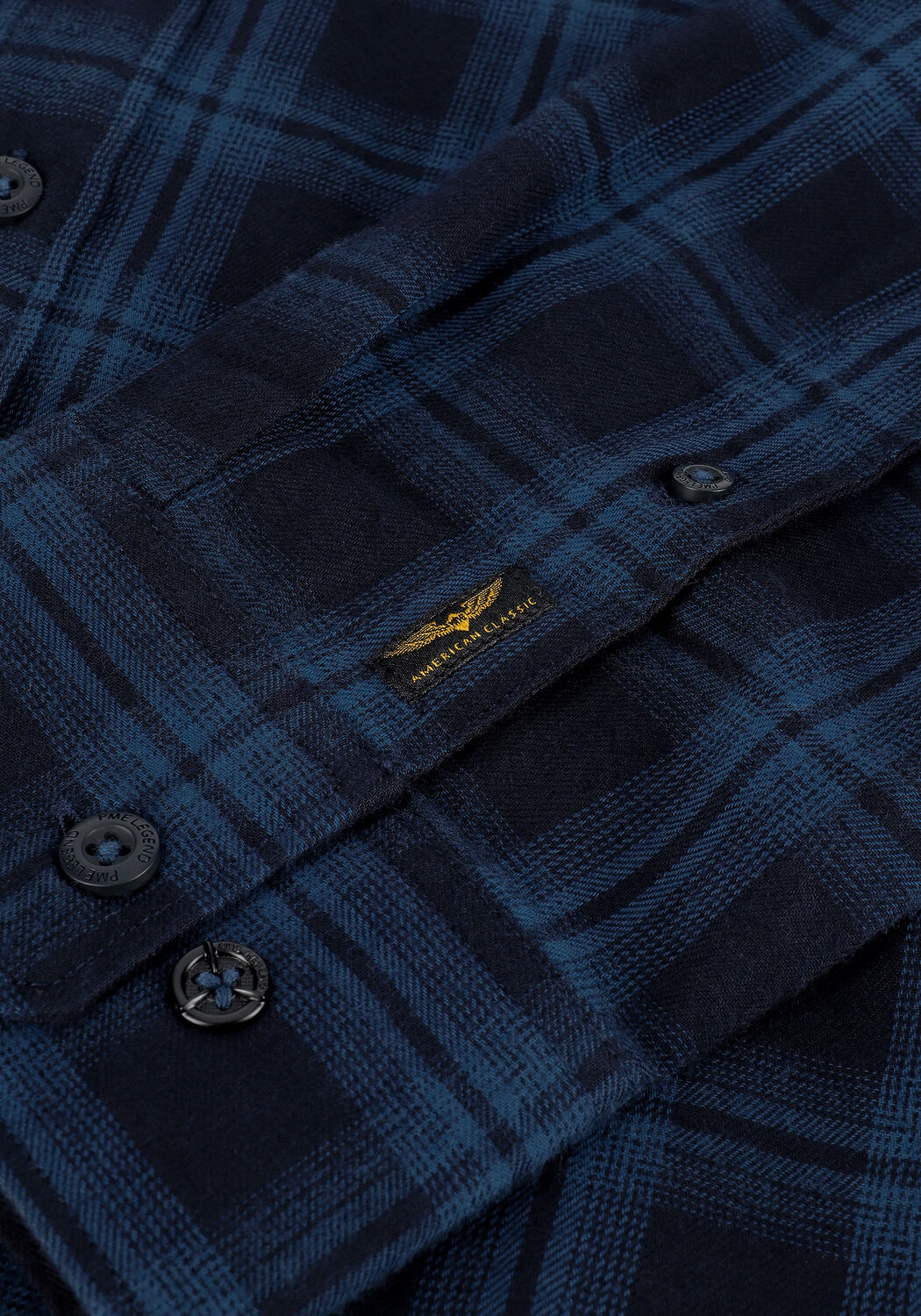 Donkerblauwe PME LEGEND Casual overhemd LONG SLEEVE SHIRT TWILL CHECK - large