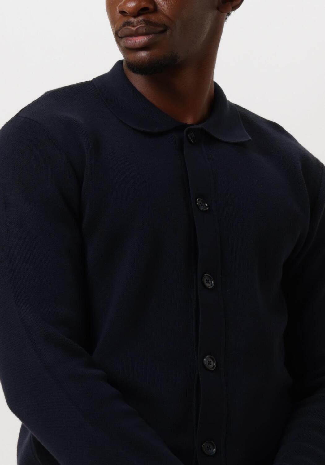 SELECTED HOMME Heren Truien & Vesten Slhmattis Ls Knit Polo Cardigan Donkerblauw